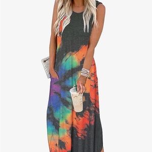 Colorful Tie-Dye Maxi Dress